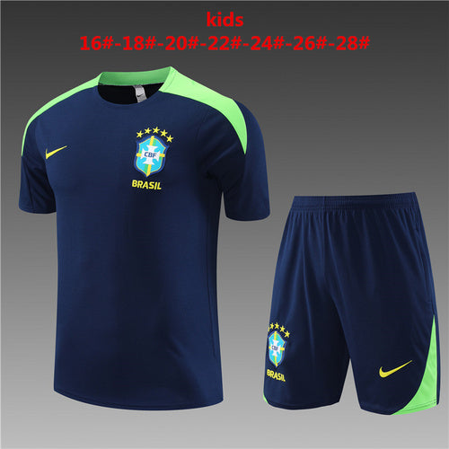 Ensembles d'entraînement bleu royal pour enfants du Brésil 24/25