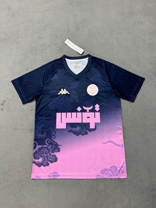 Tenue d'entraînement tunisienne bleu rose Version Fans 25/26