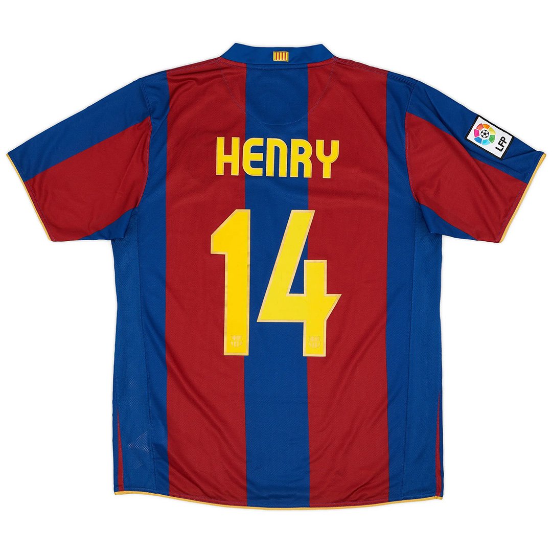 Maillot rétro domicile Henry 14 Barcelone 50e anniversaire 2007/08