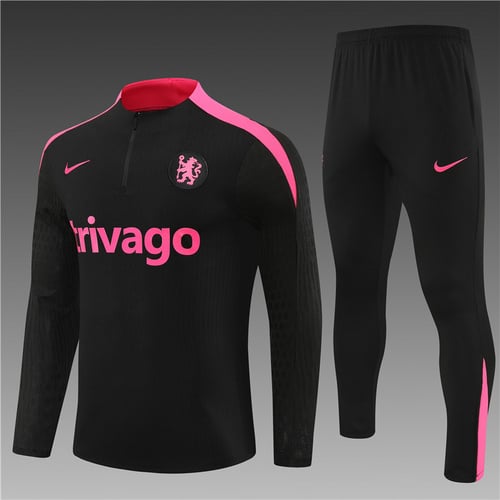 24/25 Chelsea black half zip Tracksuit
