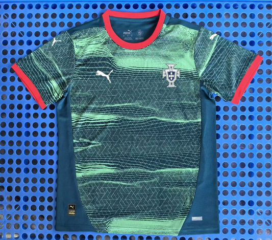 Tenue d'entraînement pré-compétition Portugal Wood Green pour supporters, version 25/26