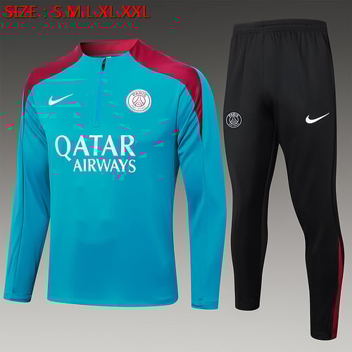 Survêtement demi-zip vert foncé PSG 24/25