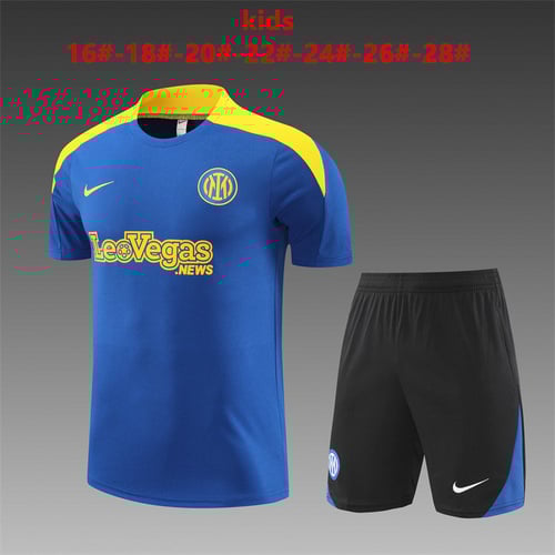Maillots d'entraînement Inter Milan 24/25 pour enfants, couleur bleu
