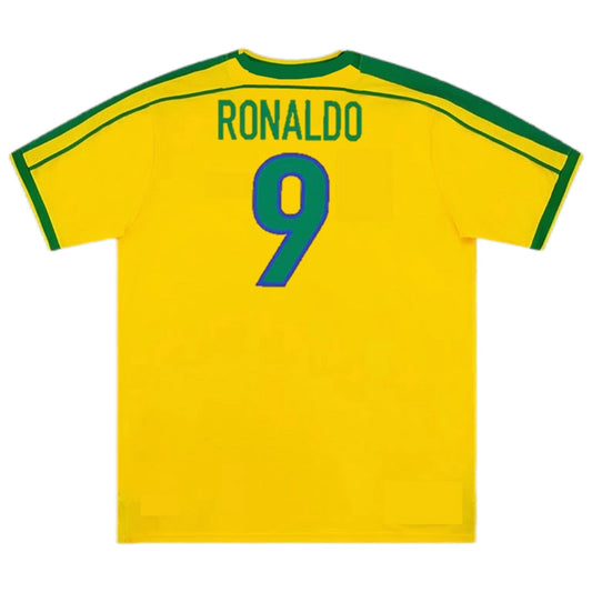 Maillot rétro Ronaldo 9 Brésil domicile Coupe du monde 1998