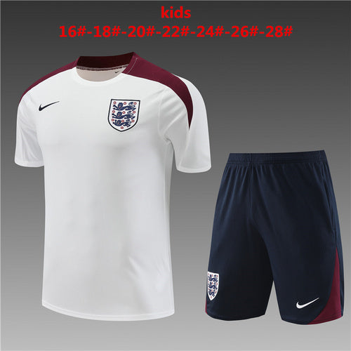 Maillots d'entraînement blancs pour enfants de l'Angleterre 24/25