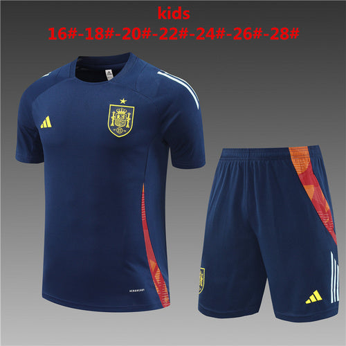 Ensembles d'entraînement bleu roi pour enfants Espagne 24/25