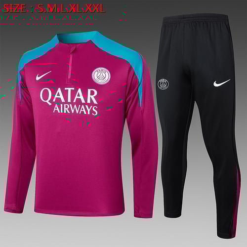 Survêtement demi-zip violet rouge PSG 24/25