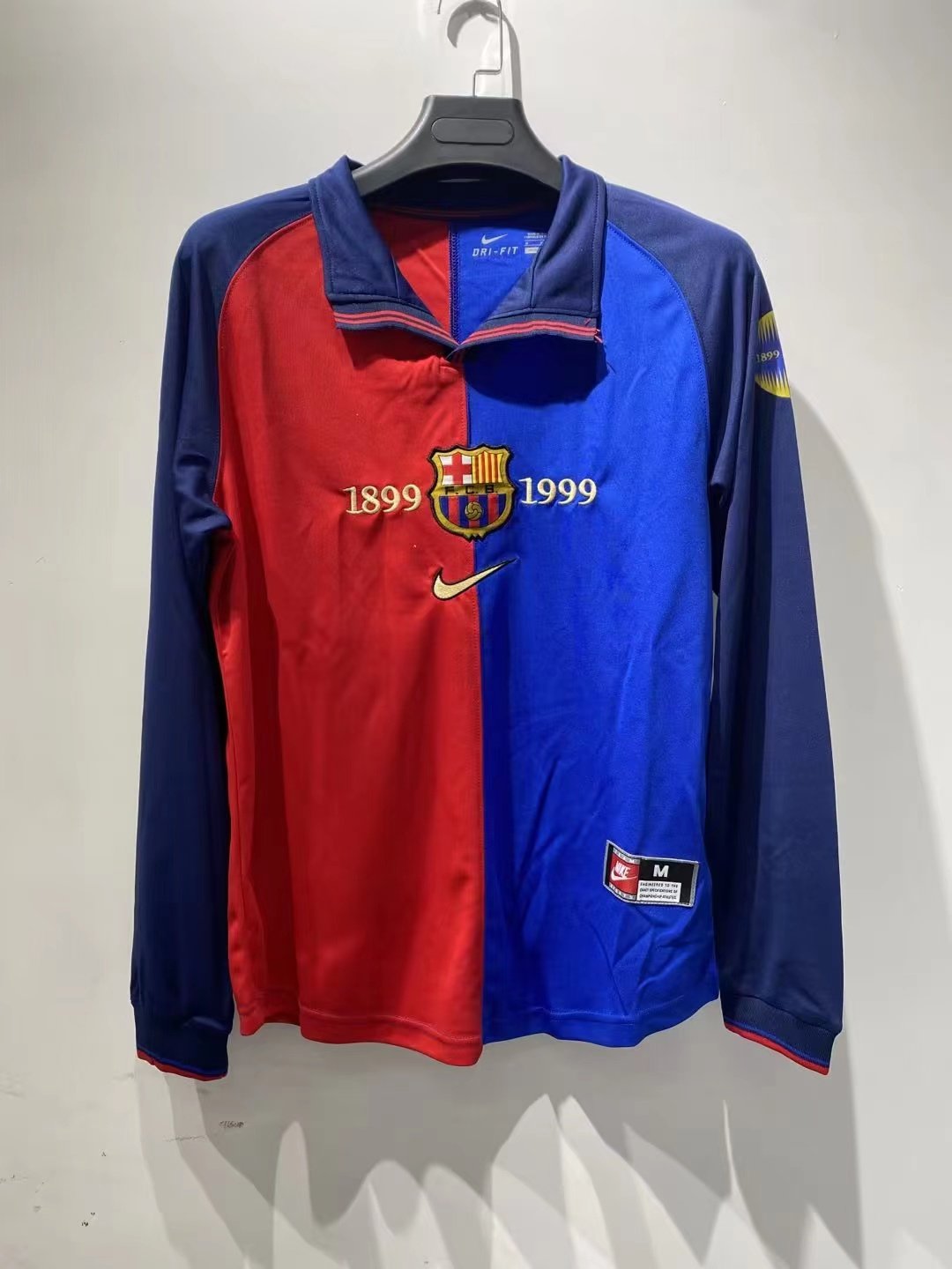 Maillot rétro à manches longues extérieur du FC Barcelone 100e anniversaire
