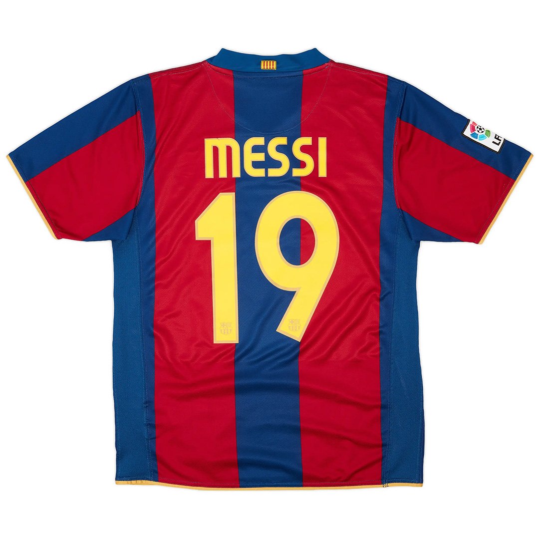 Maillot rétro Messi 19 Barcelone 50e anniversaire 2007/08