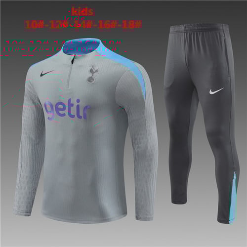 Survêtement demi-zip Tottenham gris clair 24/25 pour enfant