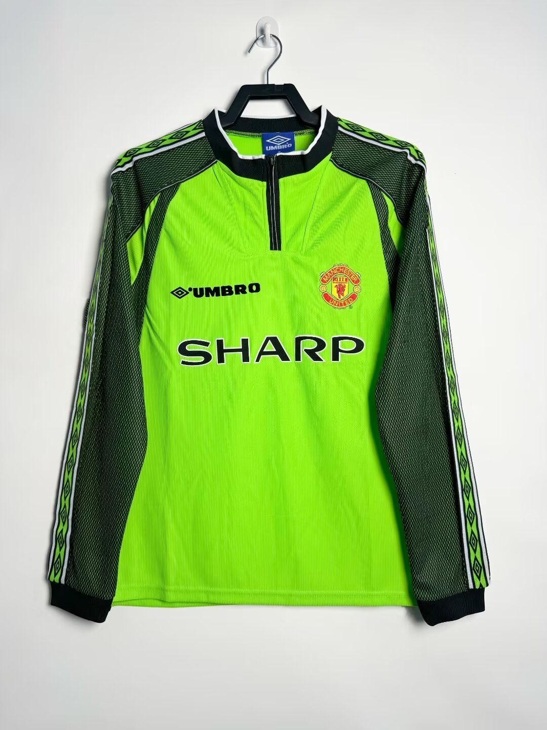 Maillot de gardien de but rétro de Manchester United 1998/99 à manches longues