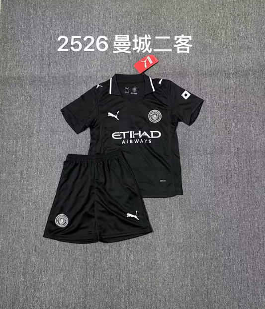 Maillots enfant 25/26 Manchester City Three Guest Noir