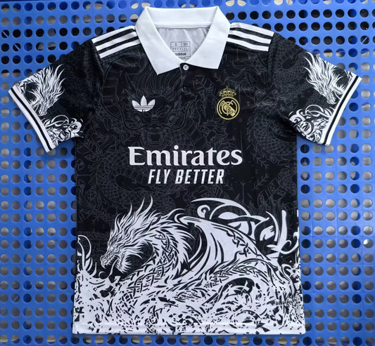 Fans Version 25/26 Real Madrid Leading Edition POLO Black