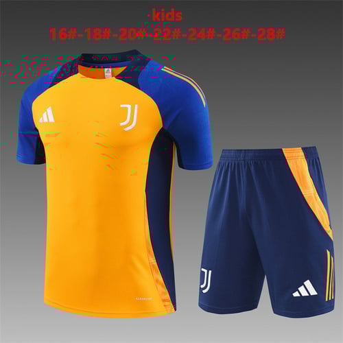 Maillots d'entraînement pour enfants Juventus orange et jaune 24/25
