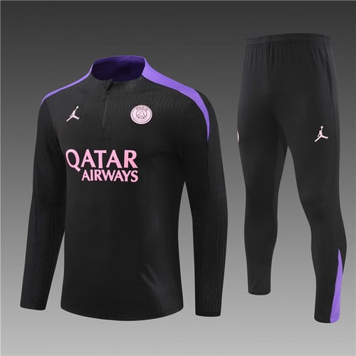 Survêtement demi-zip PSG noir violet 24/25