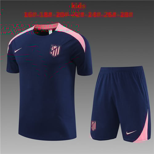 Maillots d'entraînement bleu roi 24/25 pour enfants de l'Atlético de Madrid
