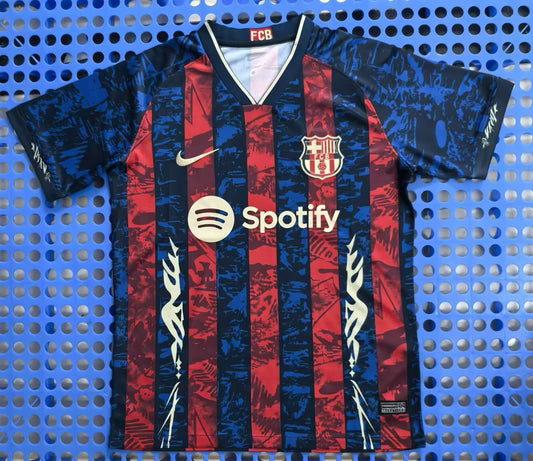 Tenue d'entraînement d'avant-match du FC Barcelone, version 25/26 pour les supporters