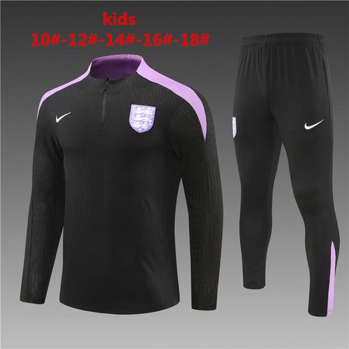 Survêtement demi-zip noir pour enfant Angleterre 24/25
